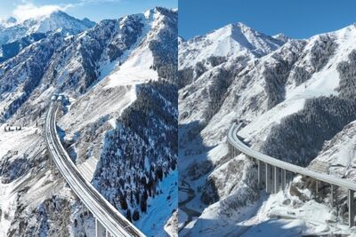 穿天山連南北疆22.13km! 「世界最長高速公路」隧道通車