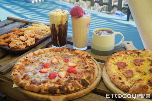 ▲苗栗大湖「琉璃秋境」窯烤披薩,苗栗大湖草莓。（圖／記者彭懷玉攝）