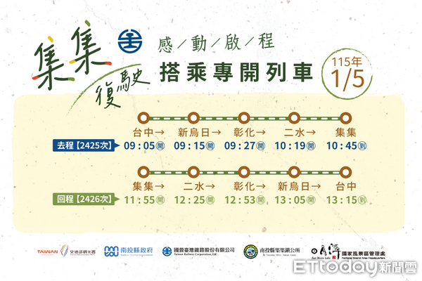 ▲▼台鐵集集線明年1/5起復駛，並推出彩繪列車。（圖／台鐵公司提供）