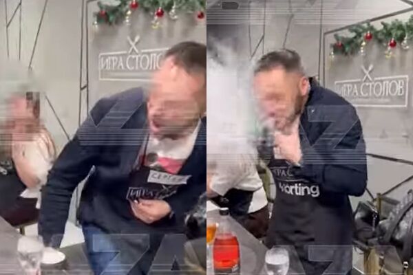 ▲▼耍帥一口喝下「液態氮雞尾酒」！　38歲俄男當場胃穿孔送醫。（圖／Telegram頻道BAZA）