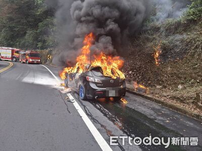 南投4人衝合歡山賞雪　開到一半「車輛燒成火球」
