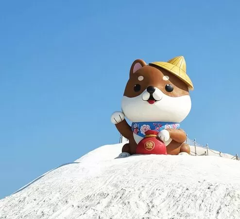 ▲▼七股鹽山柴犬。（圖／翻攝自七股鹽山臉書專頁）