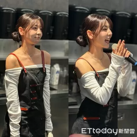 ▲睦那京一日店長現身台北咖啡店　自曝每天3杯咖啡、週末迎洋基女孩首秀。（圖／記者胡冠辰攝）