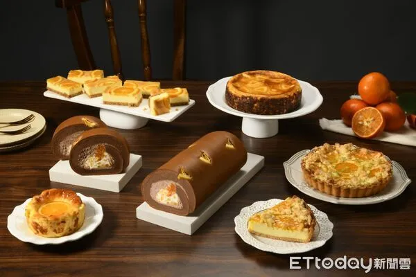 ▲▼「亞尼克X金家ㄟ」推出聯名「濟州橘風巧克力生乳捲」，加碼推出柑橘系甜點 。（圖／亞尼克提供）