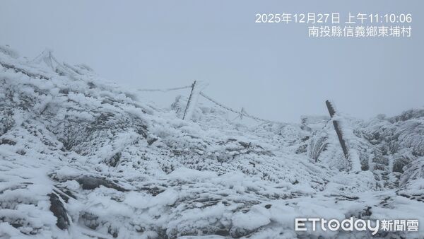 ▲玉山主峰線步道被皚皚白雪覆蓋。（圖／玉管處提供）