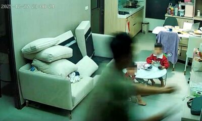 地震秒衝房間找老婆！2寶爸嚇到忘記小孩　42秒片逾35萬人次瀏覽