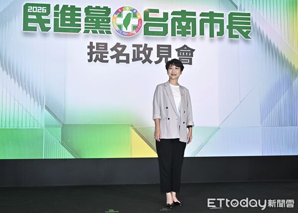 ▲▼2026民進黨台南市長提名政見會，陳亭妃受訪。（圖／記者李毓康攝）