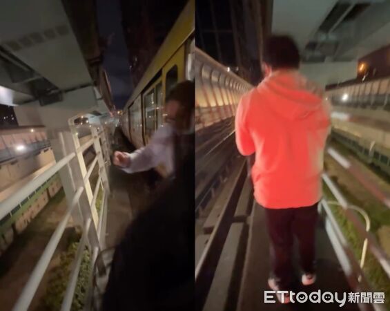 ▲▲地震導致環狀線停駛，旅客步行回站內。（圖／網友授權提供）