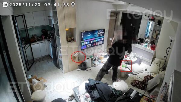 ▲墜樓案發生之前，監視器拍下雙方有推擠衝突            。（圖／當事人律師提供）