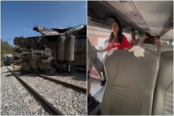 ▲▼ 墨西哥跨洋鐵路出軌。（圖／路透）