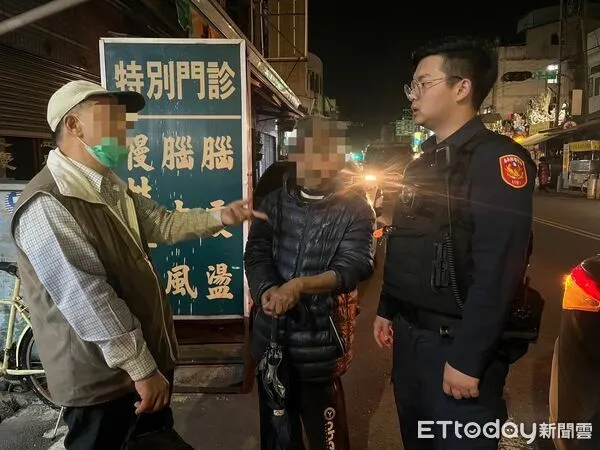 ▲▼  寒冬送暖協助智能遲緩老翁尋親  。（圖／民雄分局提供）