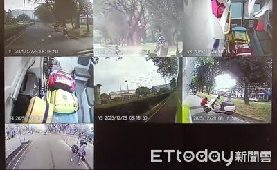 黑狗突闖屏科大校園車道　女大生騎車撞上慘摔！後方客運急剎