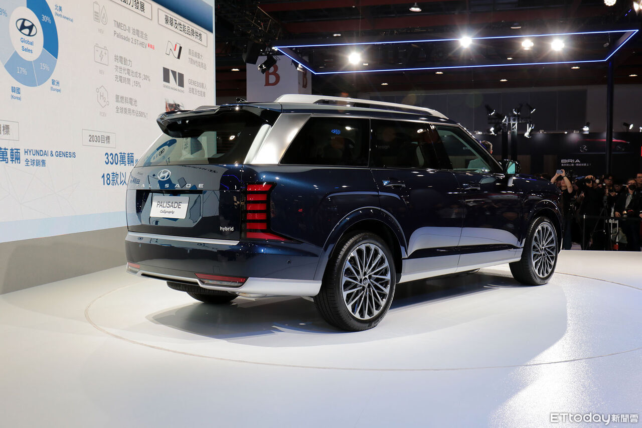 ▲台北車展／Hyundai「旗艦大型休旅車」首發！2.5渦輪油電更討喜。（圖／記者張慶輝攝）