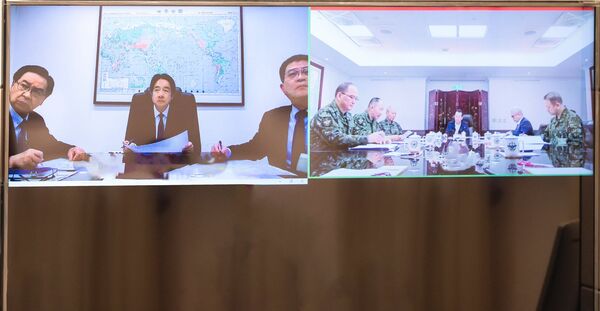 ▲賴清德與國防部進行視訊會議，與會人員卻不見鍾樹明。（圖／翻攝自Facebook／賴清德）