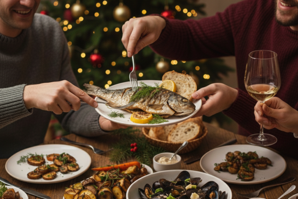 ▲▼聖誕節,聖誕聚餐,聖誕大餐。（AI協作圖／記者張方瑀製作，經編輯審核）