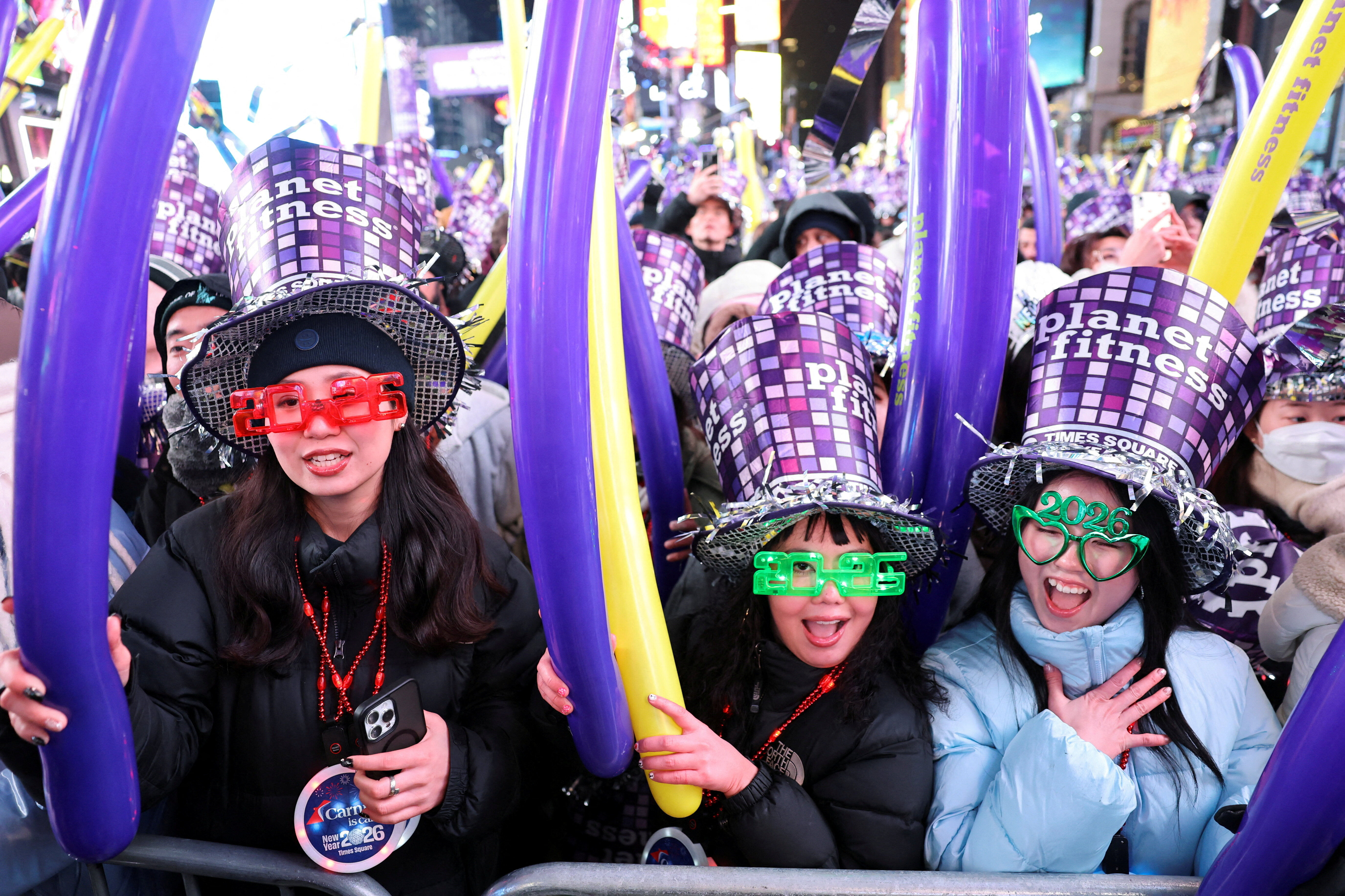 ▲▼ 美國紐約時報廣場跨年。（圖／路透）