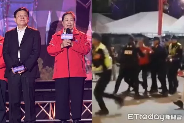 ▲▼酒醉男子被維安員警强制帶離跨年演唱會現場。（圖／花蓮警分局提供，王兆麟攝）