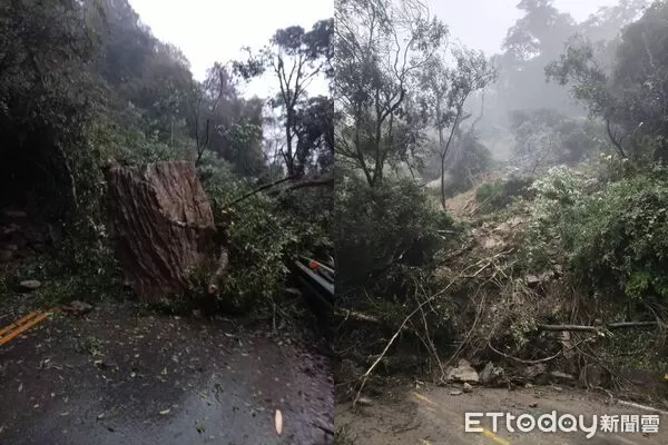 ▲▼台7甲線35.9公里處（米摩登路段）坍方路斷。（圖／記者游芳男翻攝，下同）