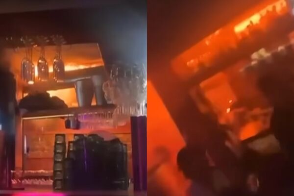 ▲▼瑞士酒吧「香檳插仙女棒」點燃天花板。（圖／翻攝自YouTube）