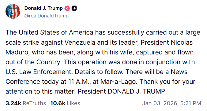 ▲▼             。（圖／翻攝自Truth Social）