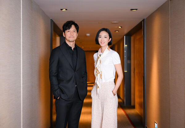 ▲《最親愛的陌生人》男主角西島秀俊(左起)、導演真利子哲也、女主角桂綸鎂日前接受台灣媒體訪問。（圖／甲上提供）