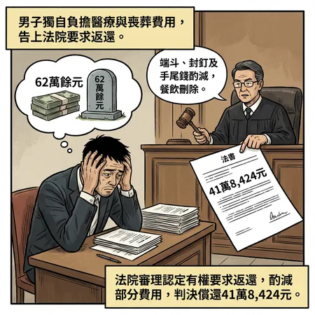 ▲彰化男獨扛家人喪葬費。（AI協作圖／記者唐詠絮製作，經編輯審核）