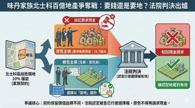 北士科抵價地值翻倍卻拿不到錢　味丹集團家族為16.7億對簿公堂