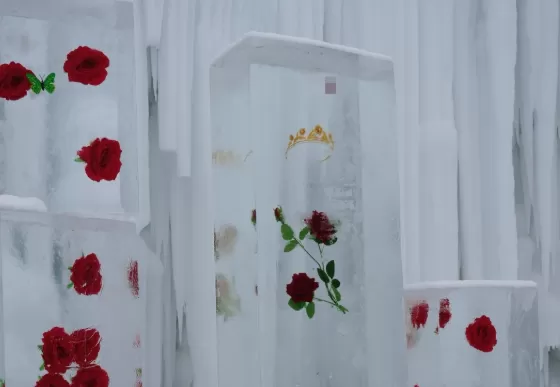 ▲長白山冰心島現3頂價值千萬的「冰封皇冠」。（圖／翻攝自小紅書）