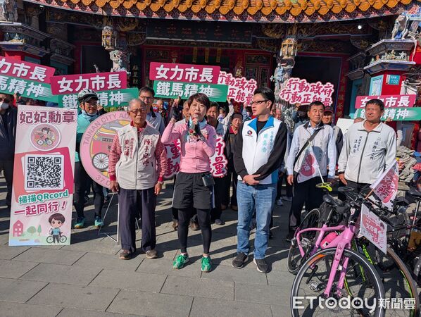 ▲立委陳亭妃5日騎鐵馬深入楠西、玉井等台南山區，傾聽農民對農水利建設的需求。（記者林東良翻攝，下同）