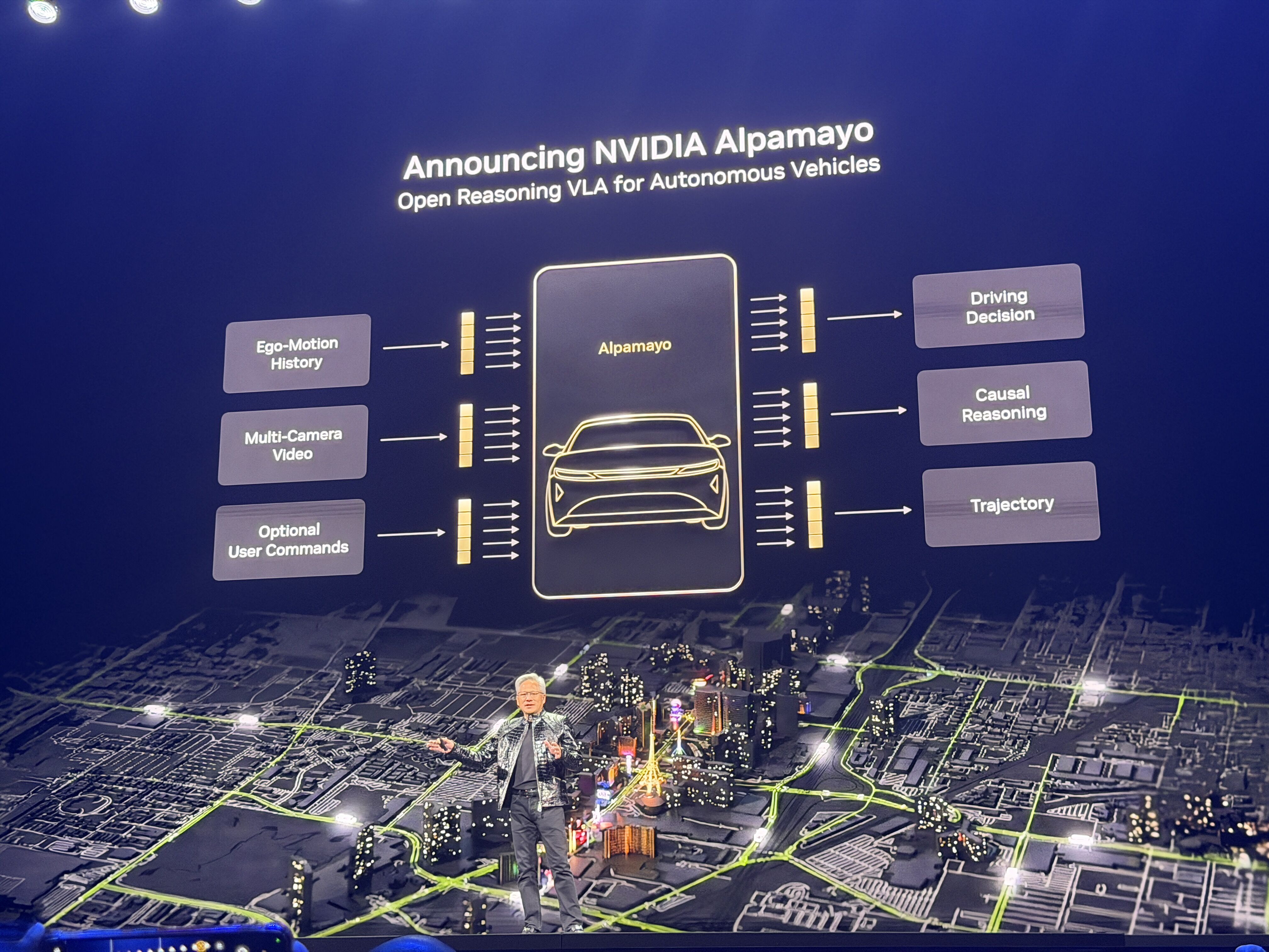 ▲▼黃仁勳CES發表自駕AI模型Alpamayo。（圖／記者高兆麟攝）