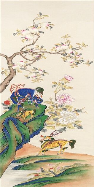 ▲▼李在明贈送《麒麟圖》給習近平,象徵聖人出世與榮華富貴。(圖/大韓民國青瓦台)