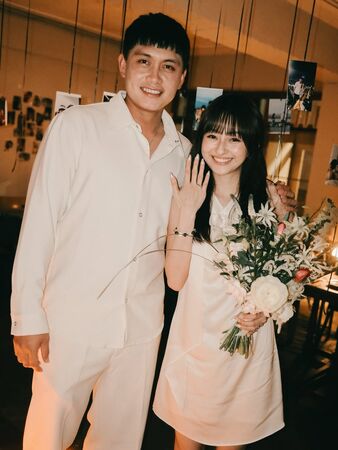 ▲劉基鴻向葛昀萱求婚成功。（圖／截自IG:yingxuange）