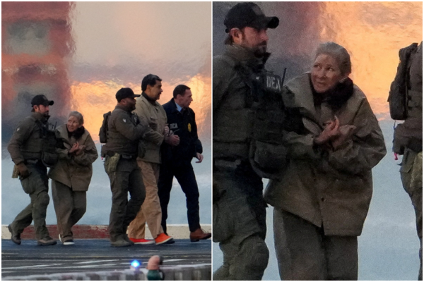 ▲▼ 馬杜洛與妻子佛羅雷斯（Cilia Flores）被捕畫面。（圖／路透）