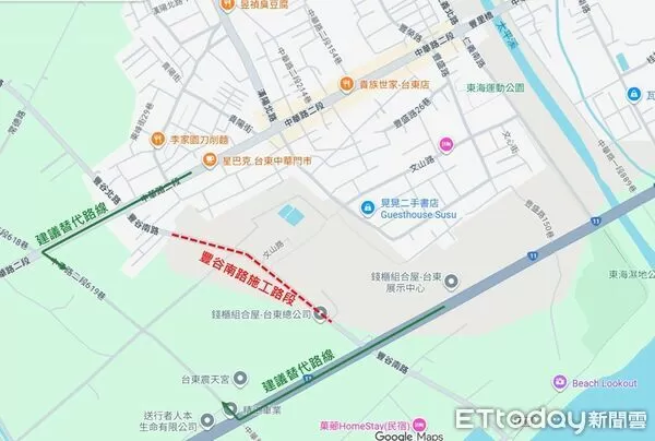 ▲豐谷南路改善工程即日起施工。（圖／記者楊晨東翻攝）