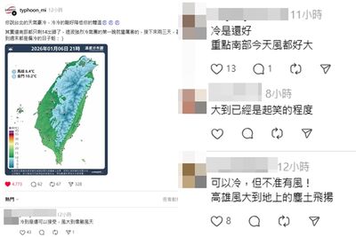 不只冷到爆！南部人「昨晚集體崩潰」：根本像颱風了