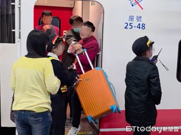 ▲▼有旅客強上普悠瑪號學生專車，導致專車誤點。（圖／家長蕭先生提供）