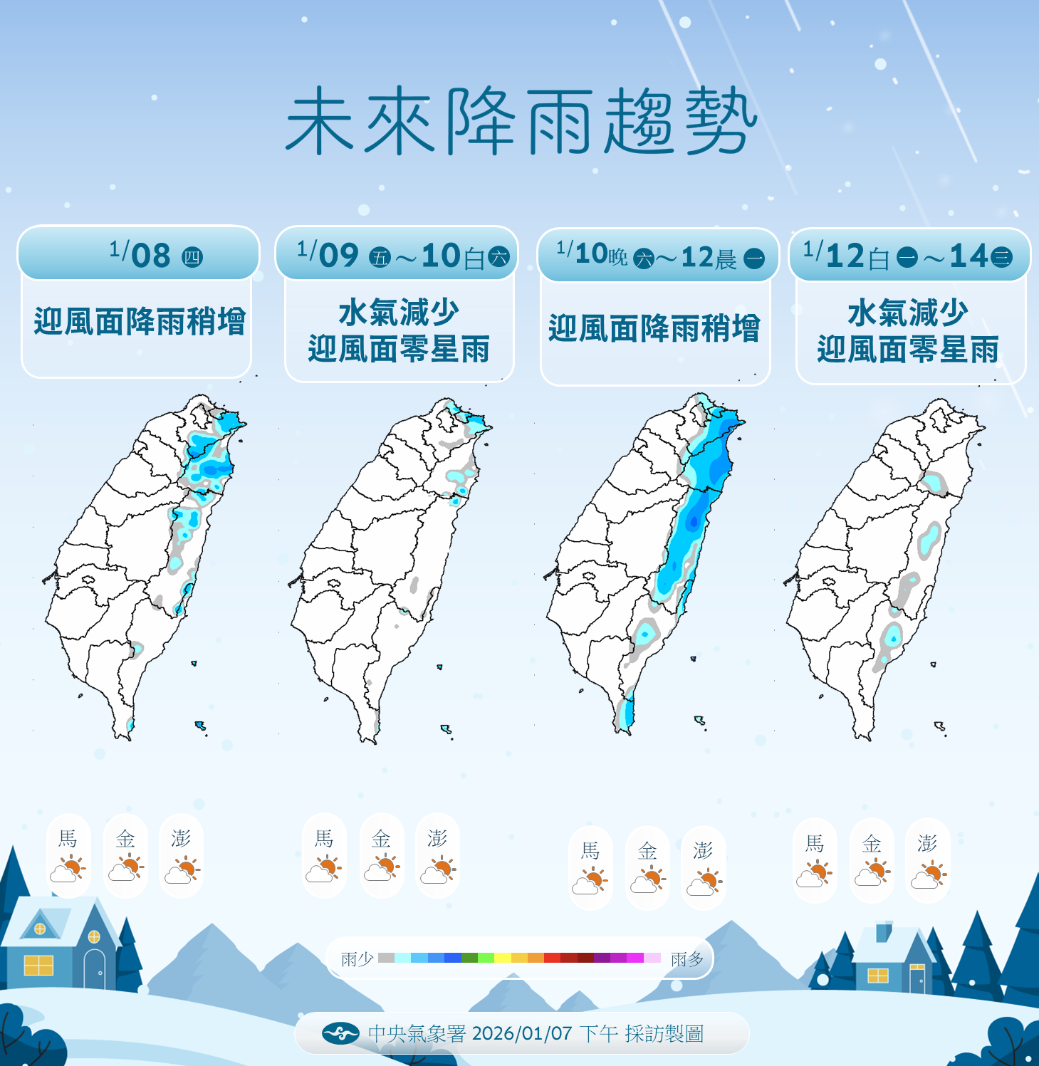 未來一周降雨趨勢。（圖／氣象署提供）