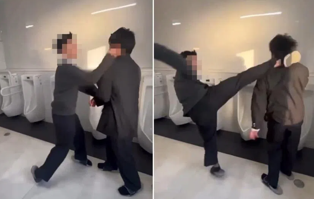 ▲▼9秒霸凌片震撼日本！高中生廁所遭暴打　億次點閱引爆眾怒。（圖／翻攝自X）