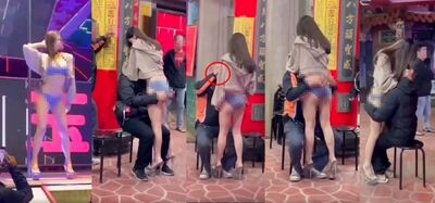 廟會內褲辣妹「抱頭埋奶」只要100元　男爽貼雪乳洗臉畫面曝