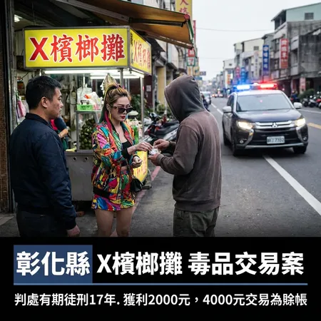 ▲彰化女檳榔攤業者涉嫌販毒遭重判17年。（AI協作圖／記者唐詠絮製作，經編輯審核）