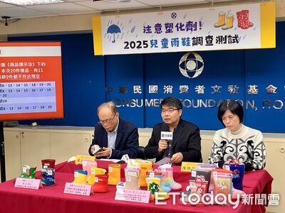 兒童雨鞋塑化劑「超標615倍」　消基會：中國進口6成不合格