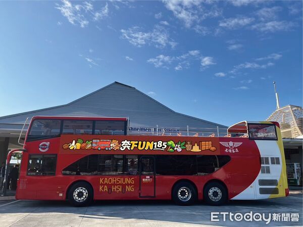 ▲「奔FUN 185」雙層巴士開跑。（圖／屏東縣政府提供）