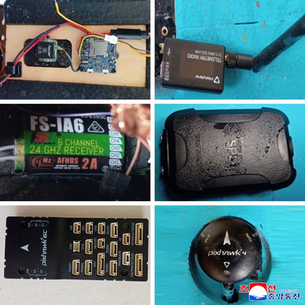 ▲▼北韓擊落的「南韓無人機」,零件皆為中國制或美國製,其中還有三星電子的記憶卡。(圖/翻攝自《朝中社》)