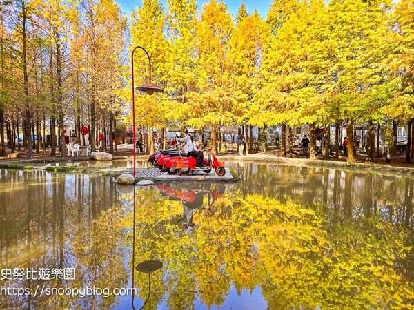 ▲▼台中泰安「羽粼落羽松」，水中步道、愛之鐘，彷彿走進歐洲森林。（圖／部落客史努比提供）