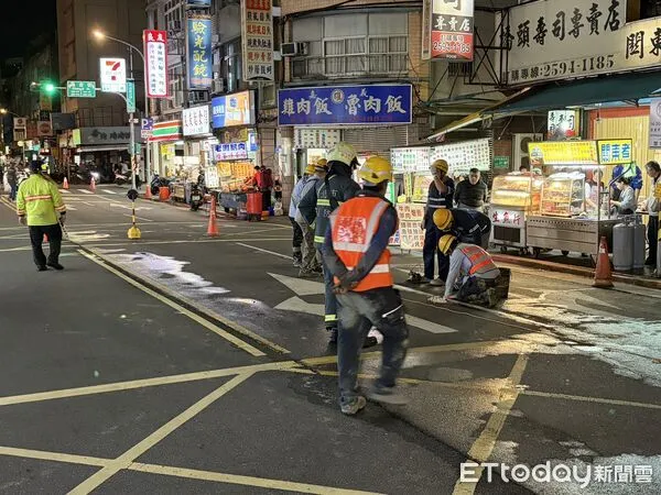 ▲▼北市大同區延三夜市部分路段傳瓦斯外洩。（圖／記者邱中岳翻攝）