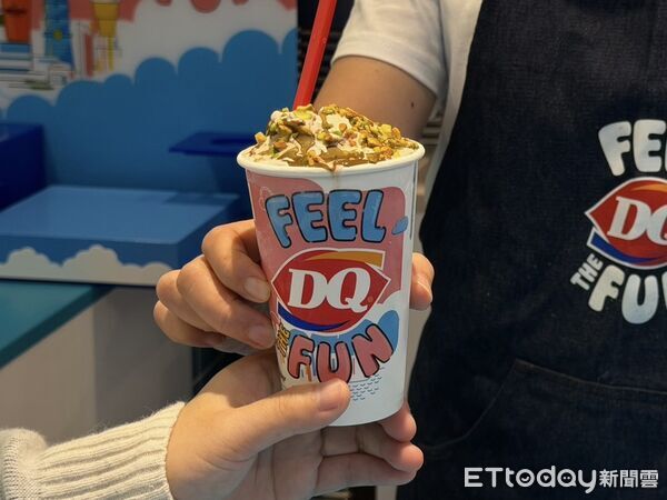 ▲▼Dairy Queen（DQ冰淇淋）」推出全新暴風雪口味「杜拜巧克力開心果」。（圖／Dairy Queen提供）