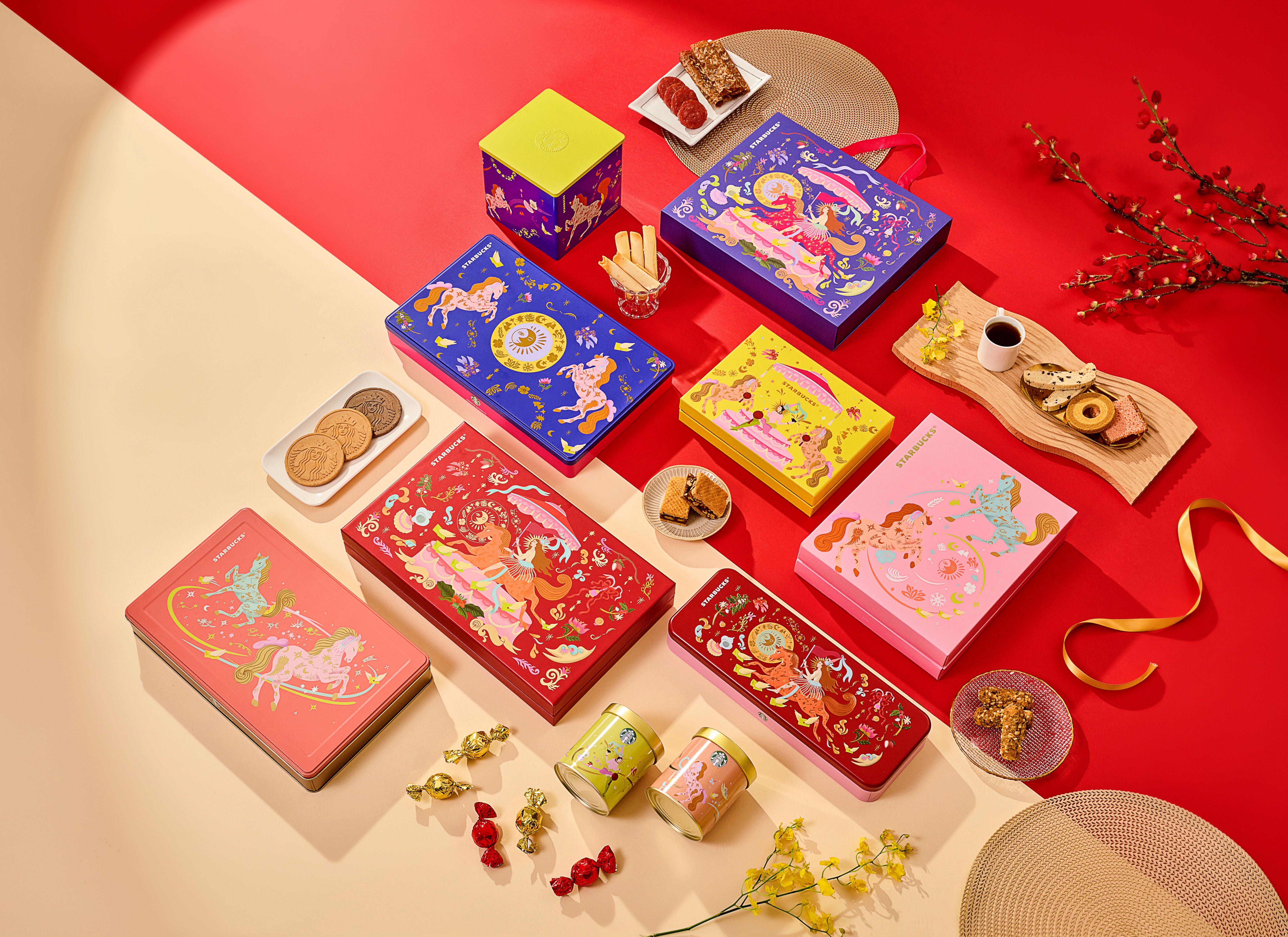 ▲星巴克、伯朗咖啡館春節禮盒。（圖／品牌提供）