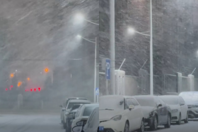 傾盆大暴雪!銀裝煙台積雪20cm 居民直呼:下到「冒煙」了
