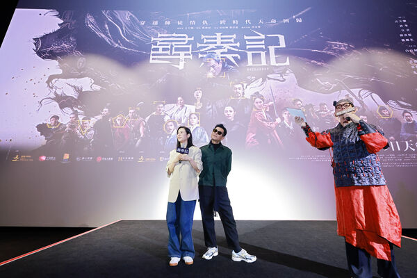 ▲宣萱、古天樂來台宣傳《尋秦記》，上映後票房開紅盤。（圖／華映提供）