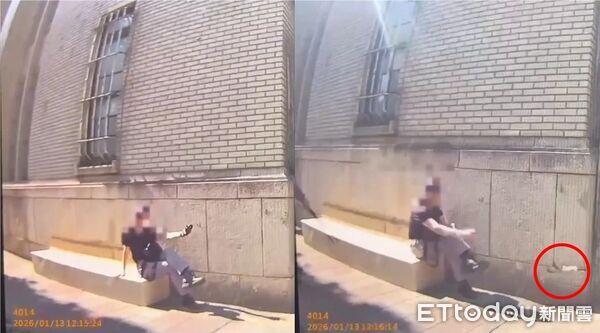 ▲張嫌在員警苦口婆心勸說下，終於願意交出刀具。（圖／記者邱中岳翻攝）